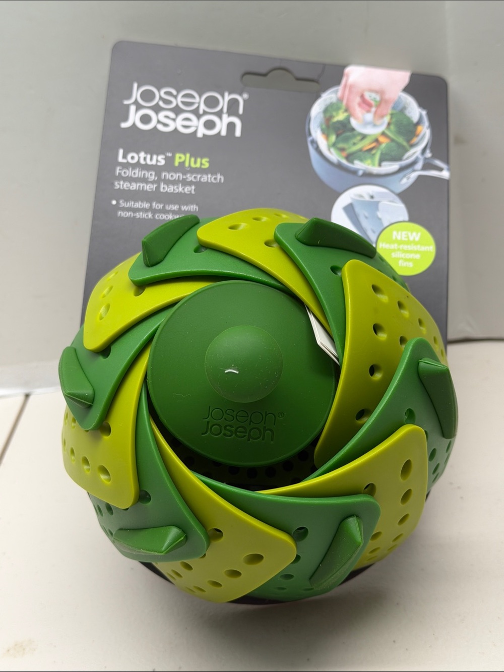 Joseph Joseph Lotus Plus Folding Steamer Basket - Green. NEW